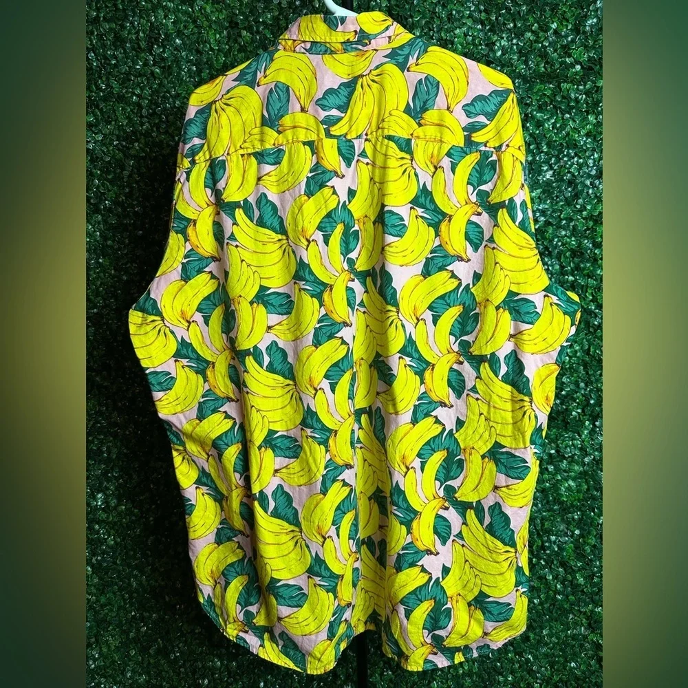 Jogal Mens Shirt Size XXL Short Sleeve Button Front Hawaiian Banana Cocktail - Picture 4 of 6